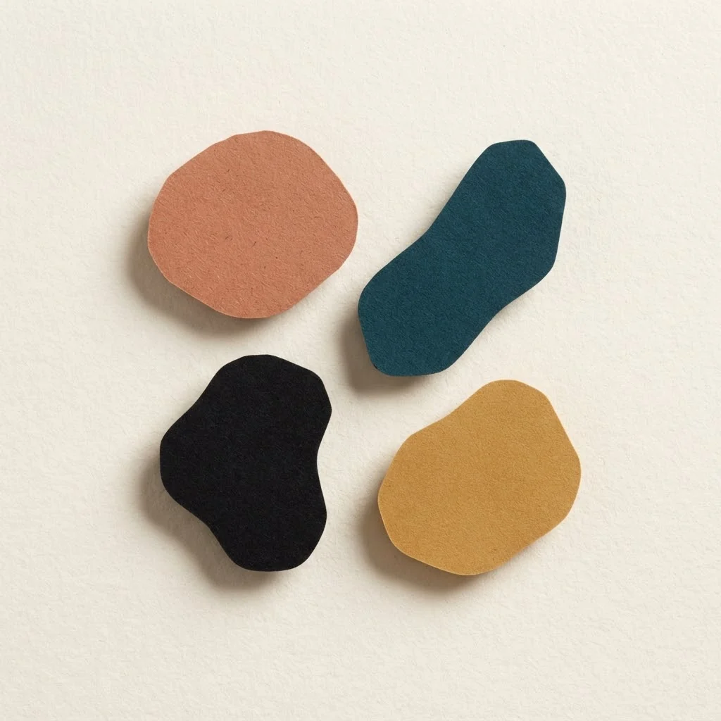 Quatre formes en papier aux couleurs d'AllSmart